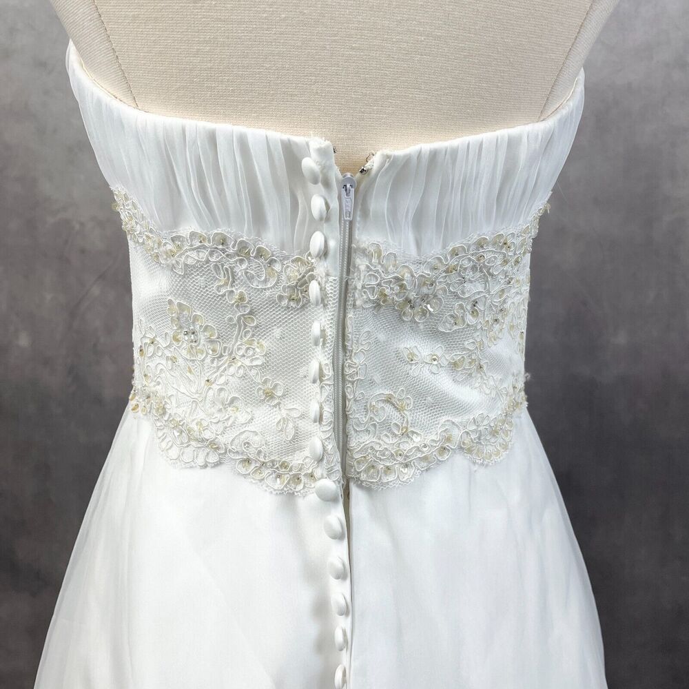 MoriLee by Madeline Gardner Womens Dress Size 4 Bridal Princess Cocktail Wedding - Picture 5 of 12